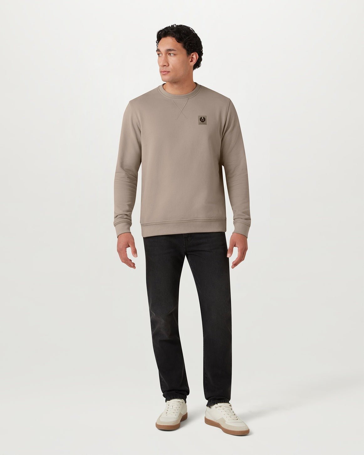 Young Ideas/Henmores - Belstaff Stamp Logo Crew Neck Sweatshirt - Dark Sand - S