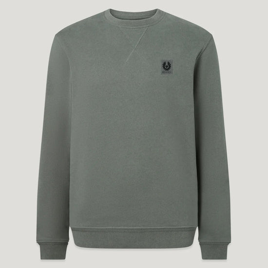 Young Ideas & Henmores -Belstaff Stamp Logo Crew Neck Sweatshirt -Atlantic Grey -M