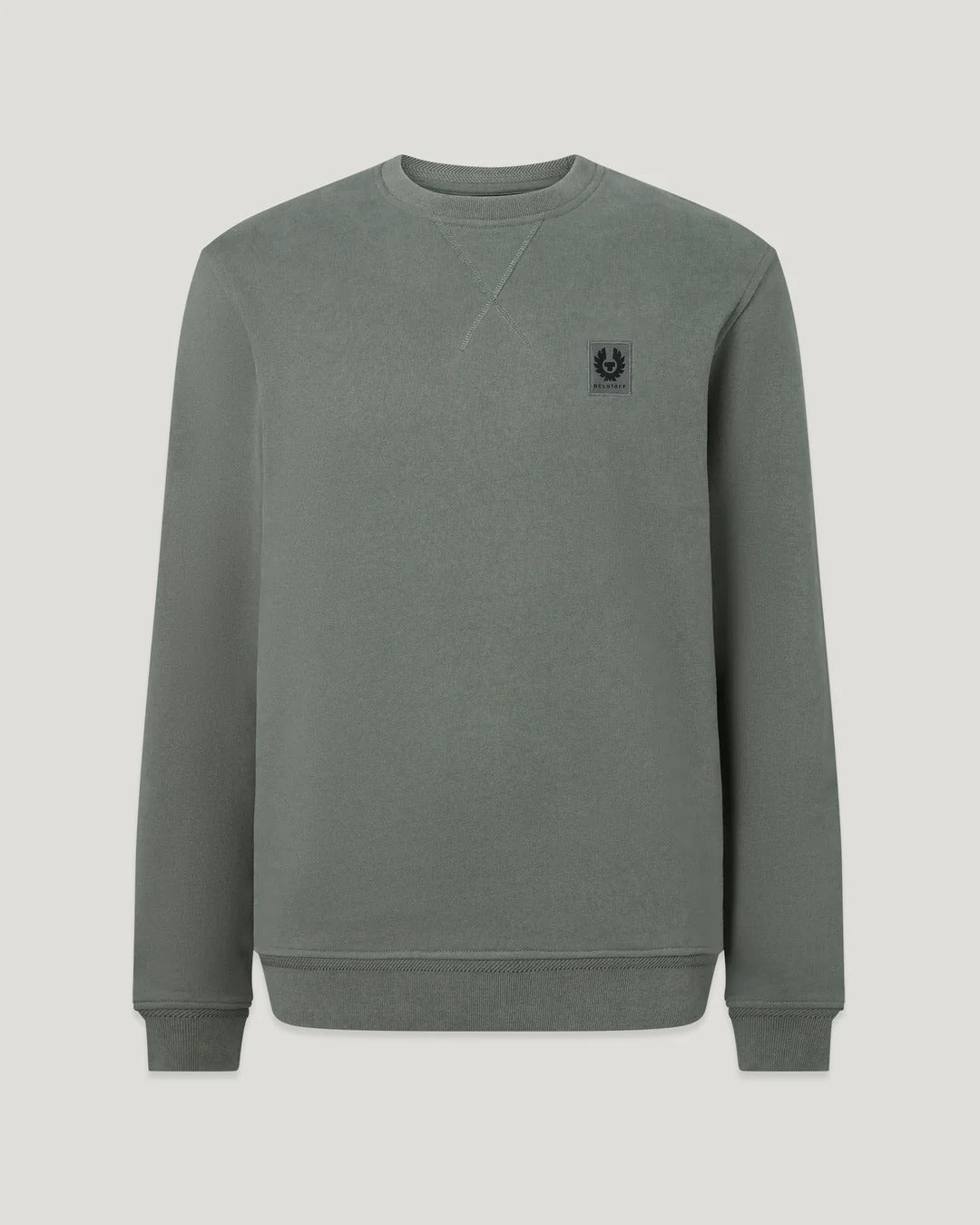 Young Ideas & Henmores -Belstaff Stamp Logo Crew Neck Sweatshirt -Atlantic Grey -M
