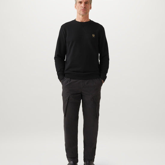 Young Ideas/Henmores - Belstaff Stamp Logo Crew Neck Sweatshirt - Black - M