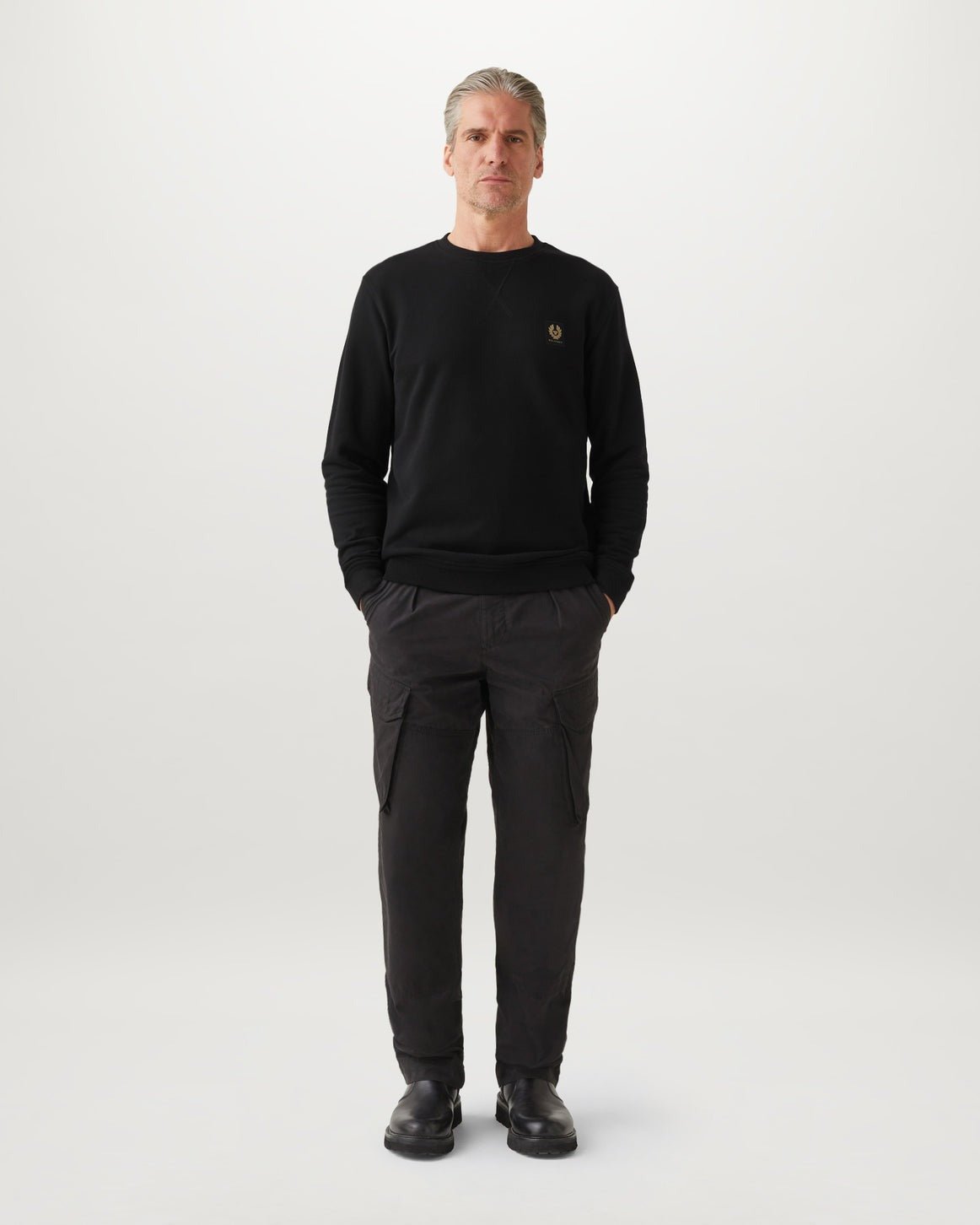 Young Ideas/Henmores - Belstaff Stamp Logo Crew Neck Sweatshirt - Black - M