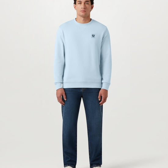 Young Ideas/Henmores - Belstaff Stamp Logo Crew Neck Sweatshirt - Sky Blue - S