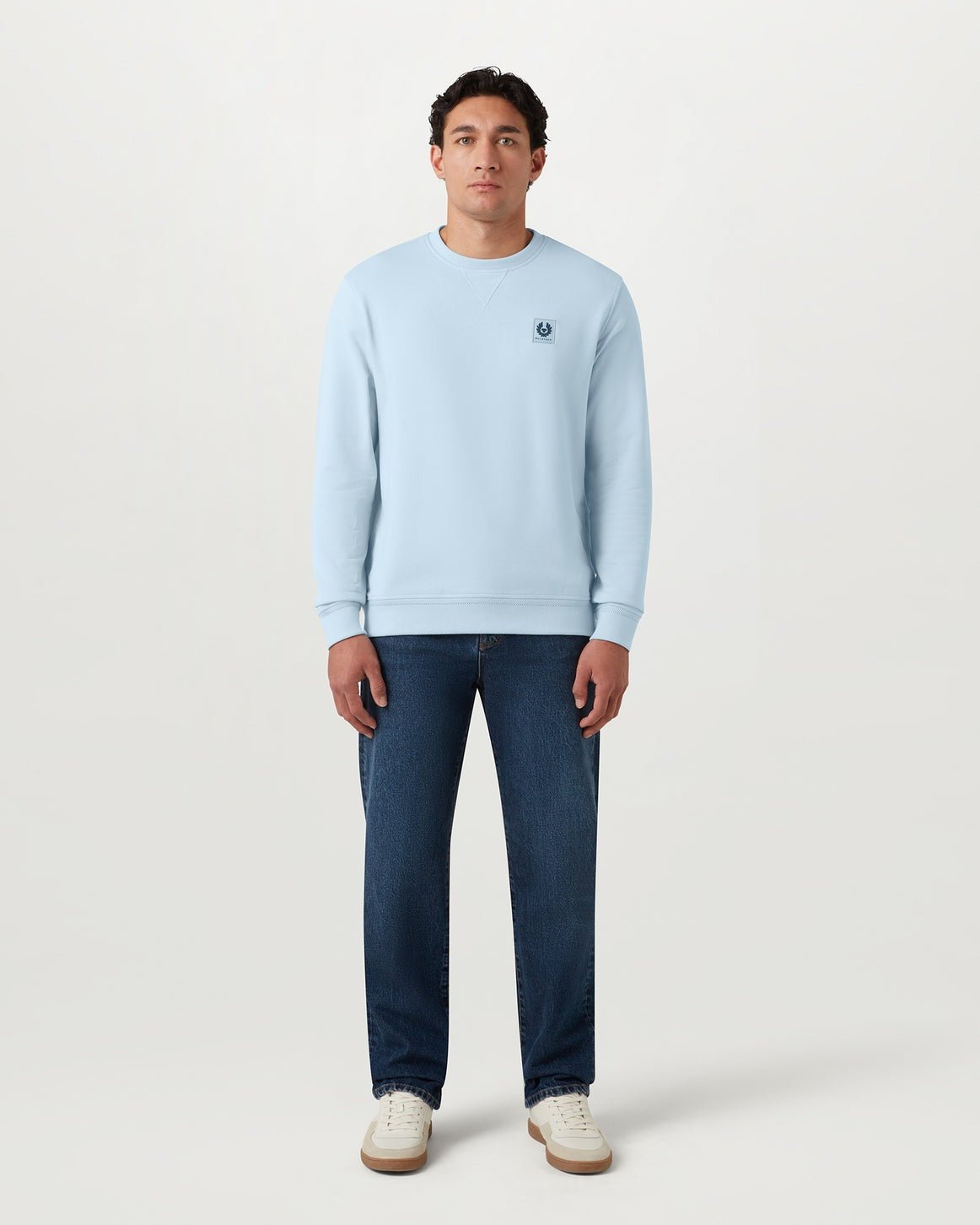 Young Ideas/Henmores - Belstaff Stamp Logo Crew Neck Sweatshirt - Sky Blue - S
