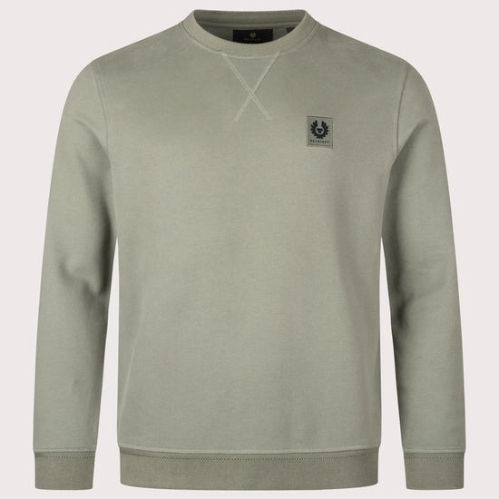 Young Ideas & Henmores -Belstaff Stamp Logo Crew Neck Sweatshirt -Sage Green -M
