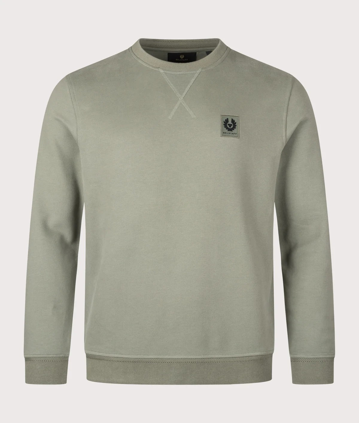 Young Ideas & Henmores -Belstaff Stamp Logo Crew Neck Sweatshirt -Sage Green -M