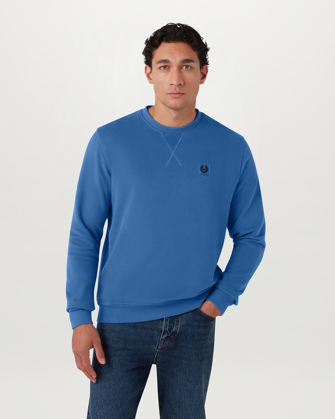 Young Ideas/Henmores - Belstaff Stamp Logo Crew Neck Sweatshirt - Marine Blue - S
