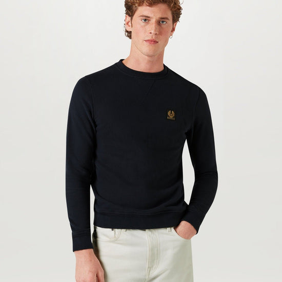 Young Ideas/Henmores - Belstaff Stamp Logo Crew Neck Sweatshirt - Dark Ink - M