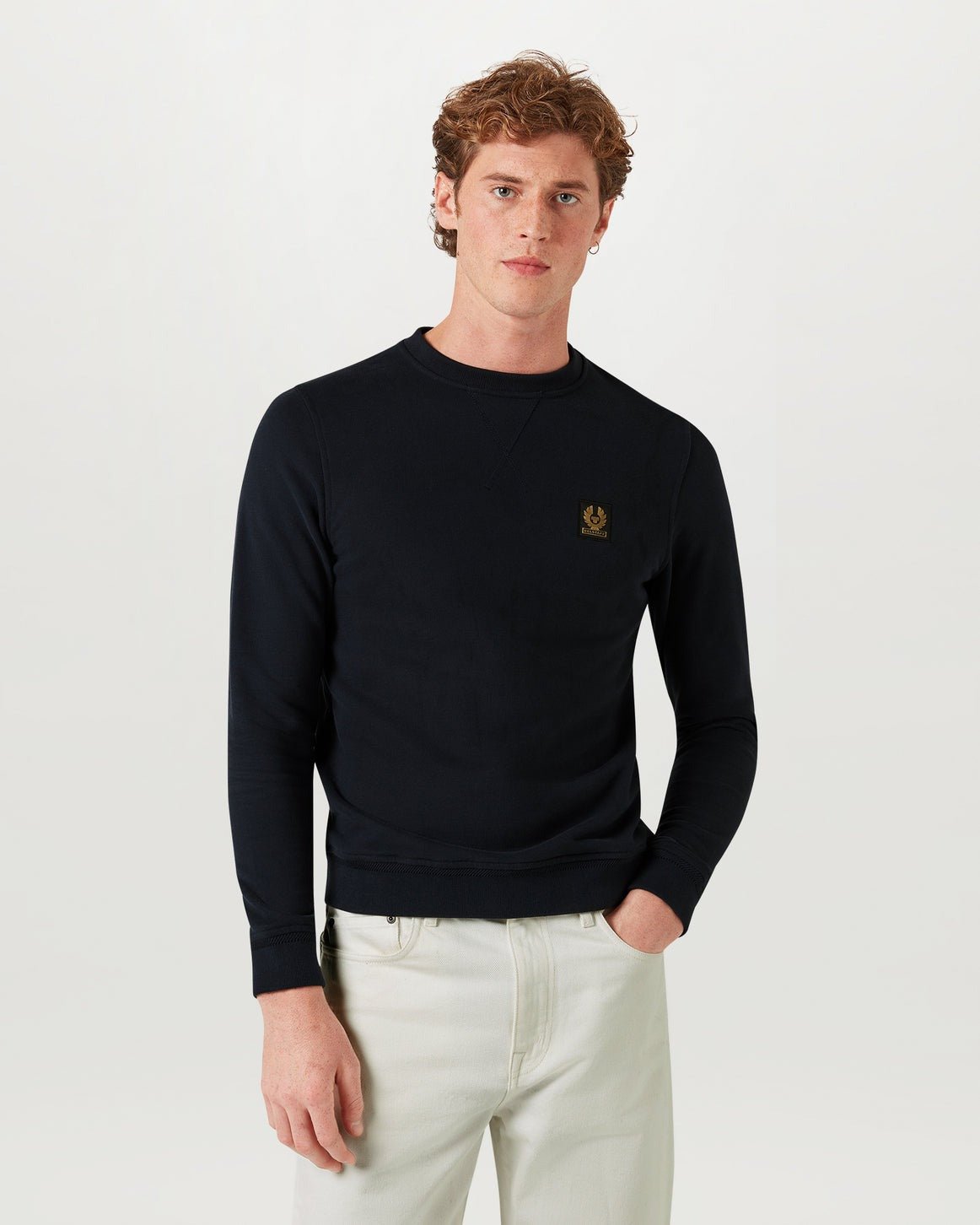 Young Ideas/Henmores - Belstaff Stamp Logo Crew Neck Sweatshirt - Dark Ink - M