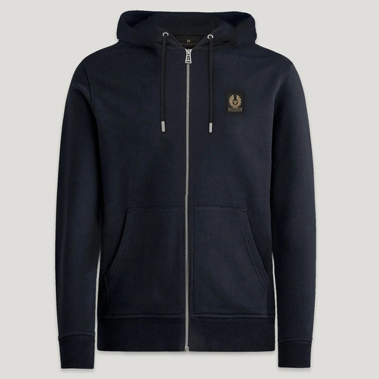 Young Ideas & Henmores -Belstaff Stamp Logo Full Zip Hoodie -Dark Ink -M