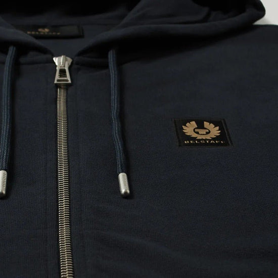 Young Ideas & Henmores -Belstaff Stamp Logo Full Zip Hoodie -Dark Ink -M