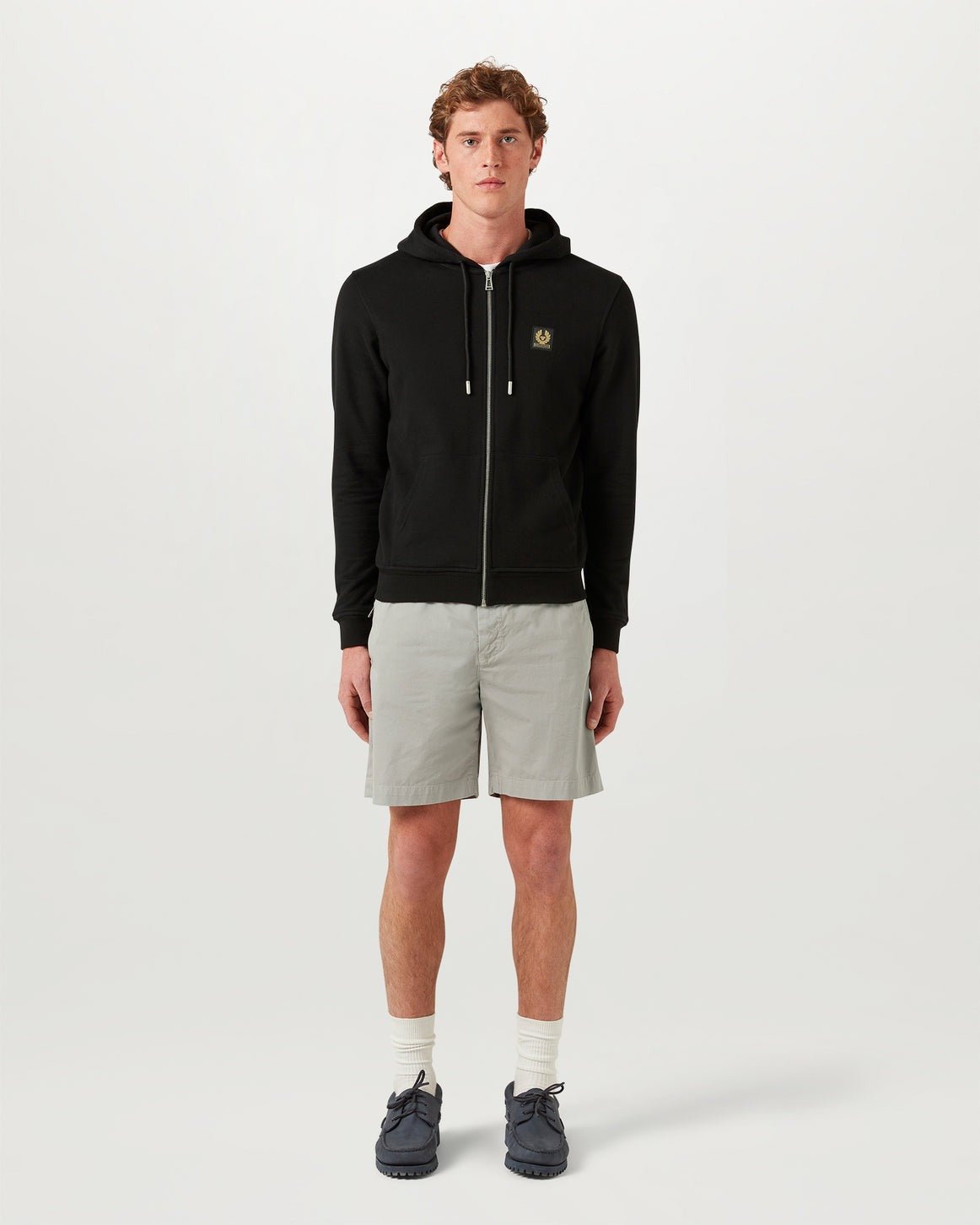Young Ideas/Henmores - Belstaff Stamp Logo Full Zip Hoodie - Black - M