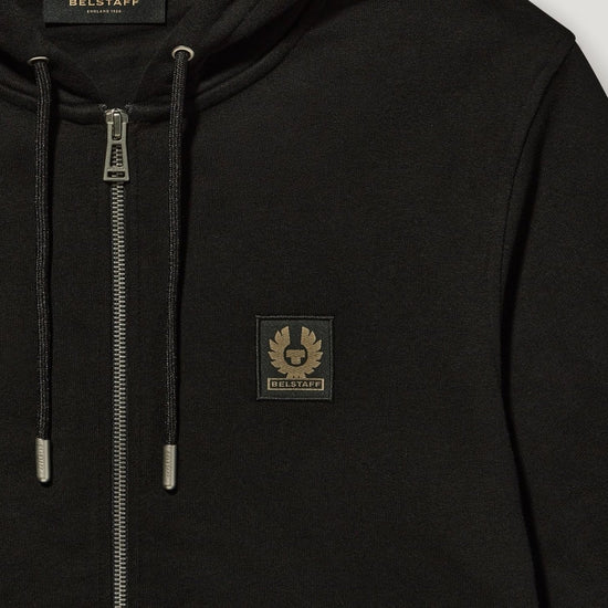 Young Ideas/Henmores - Belstaff Stamp Logo Full Zip Hoodie - Black - M