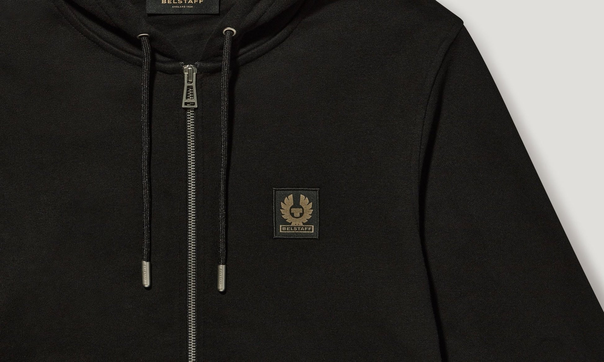 Young Ideas/Henmores - Belstaff Stamp Logo Full Zip Hoodie - Black - M