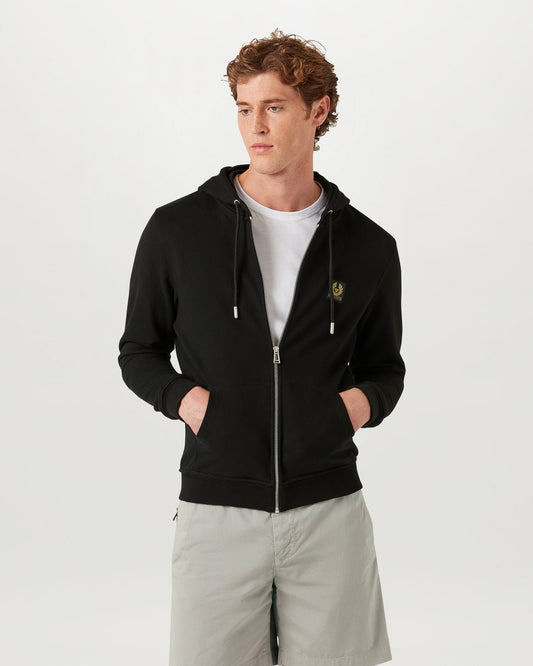 Young Ideas/Henmores - Belstaff Stamp Logo Full Zip Hoodie - Black - M