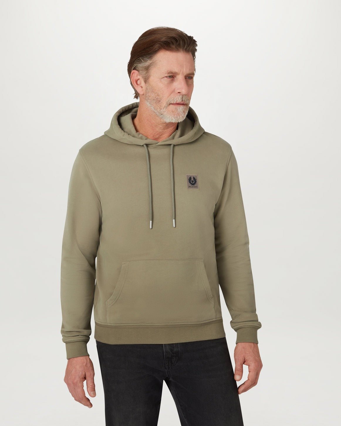 Young Ideas/Henmores - Belstaff Stamp Logo Hoodie - Fatigue Green - M