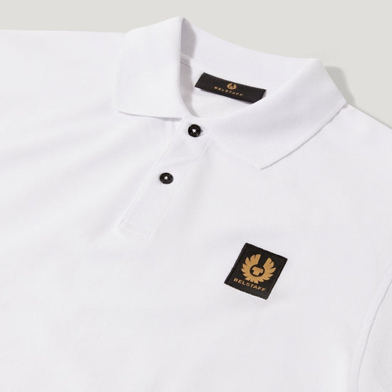 Young Ideas/Henmores - Belstaff Stamp Logo Long Sleeve Polo Shirt - White - M