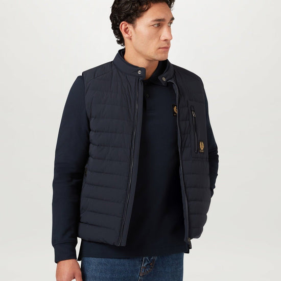 Young Ideas/Henmores - Belstaff Stamp Logo Long Sleeve Polo Shirt - Dark Ink - S