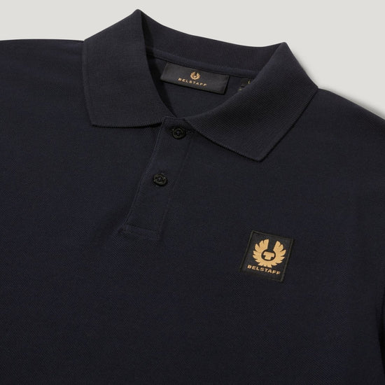Young Ideas/Henmores - Belstaff Stamp Logo Long Sleeve Polo Shirt - Dark Ink - S
