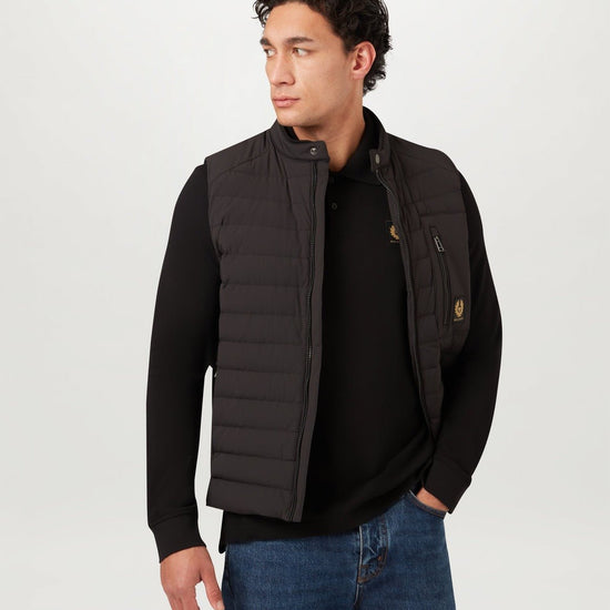 Young Ideas/Henmores - Belstaff Stamp Logo Long Sleeve Polo Shirt - Black - M