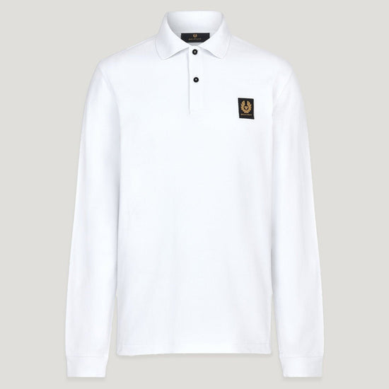 Young Ideas/Henmores - Belstaff Stamp Logo Long Sleeve Polo Shirt - White - M