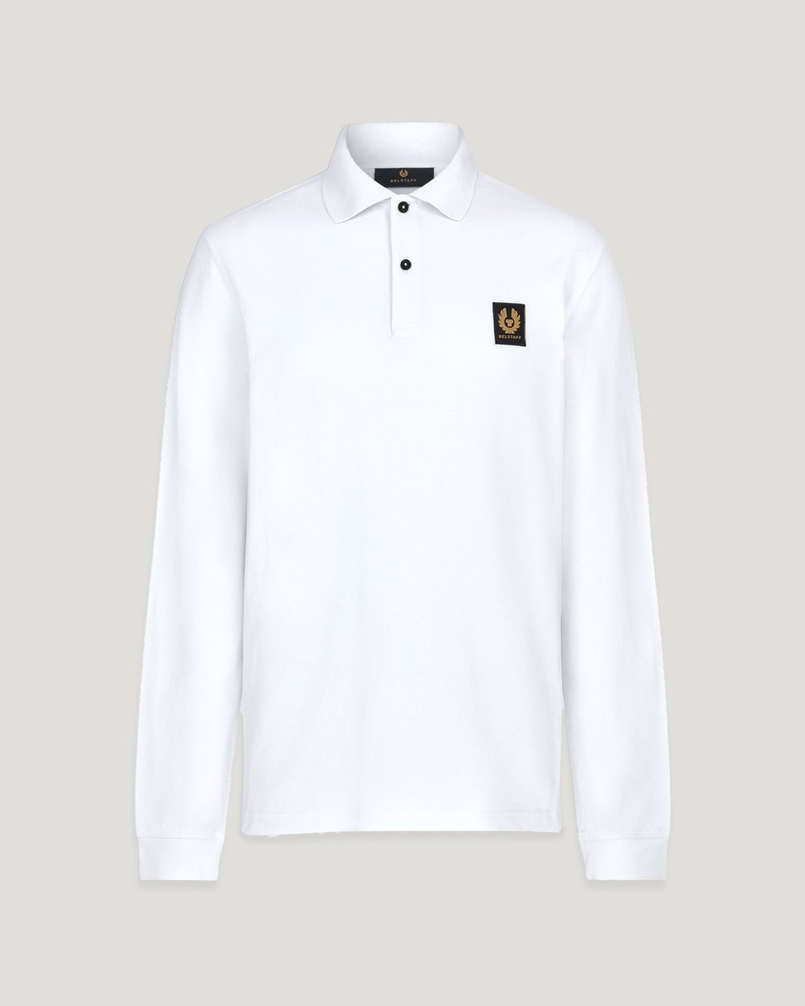 Young Ideas/Henmores - Belstaff Stamp Logo Long Sleeve Polo Shirt - White - M