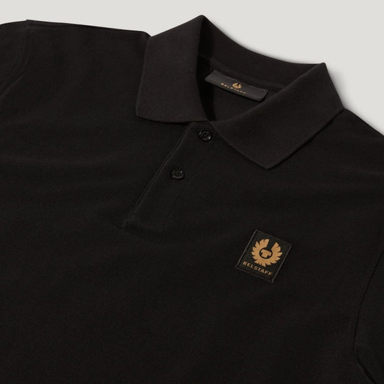 Young Ideas/Henmores - Belstaff Stamp Logo Long Sleeve Polo Shirt - Black - M
