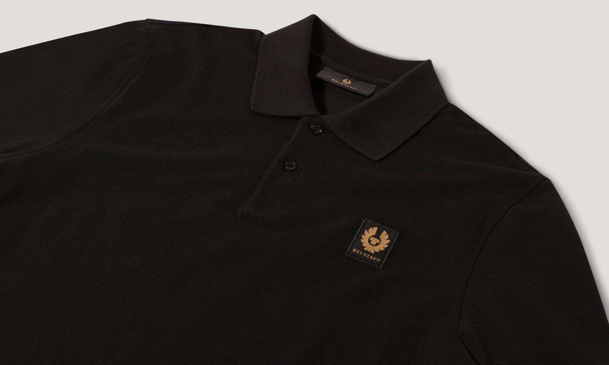 Young Ideas/Henmores - Belstaff Stamp Logo Long Sleeve Polo Shirt - Black - M
