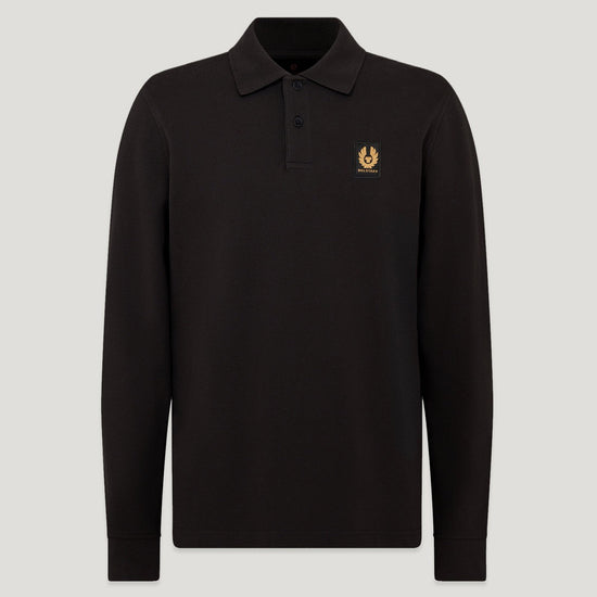 Young Ideas/Henmores - Belstaff Stamp Logo Long Sleeve Polo Shirt - Black - M