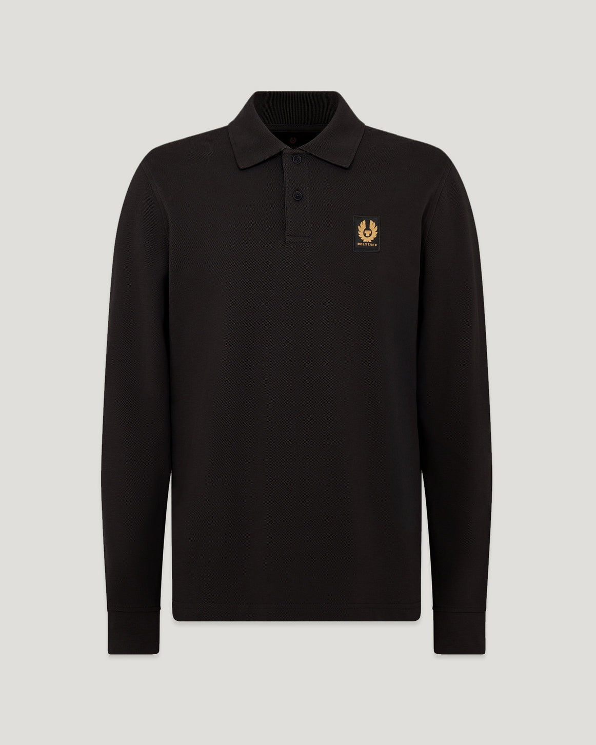 Young Ideas/Henmores - Belstaff Stamp Logo Long Sleeve Polo Shirt - Black - M