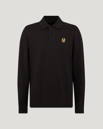 Young Ideas/Henmores - Belstaff Stamp Logo Long Sleeve Polo Shirt - Black - M