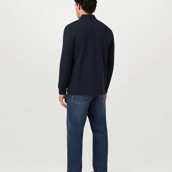 Young Ideas/Henmores - Belstaff Stamp Logo Long Sleeve Polo Shirt - Dark Ink - S