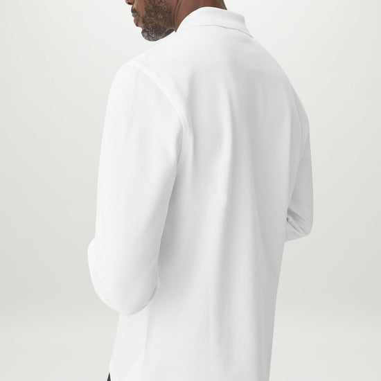 Young Ideas/Henmores - Belstaff Stamp Logo Long Sleeve Polo Shirt - White - M
