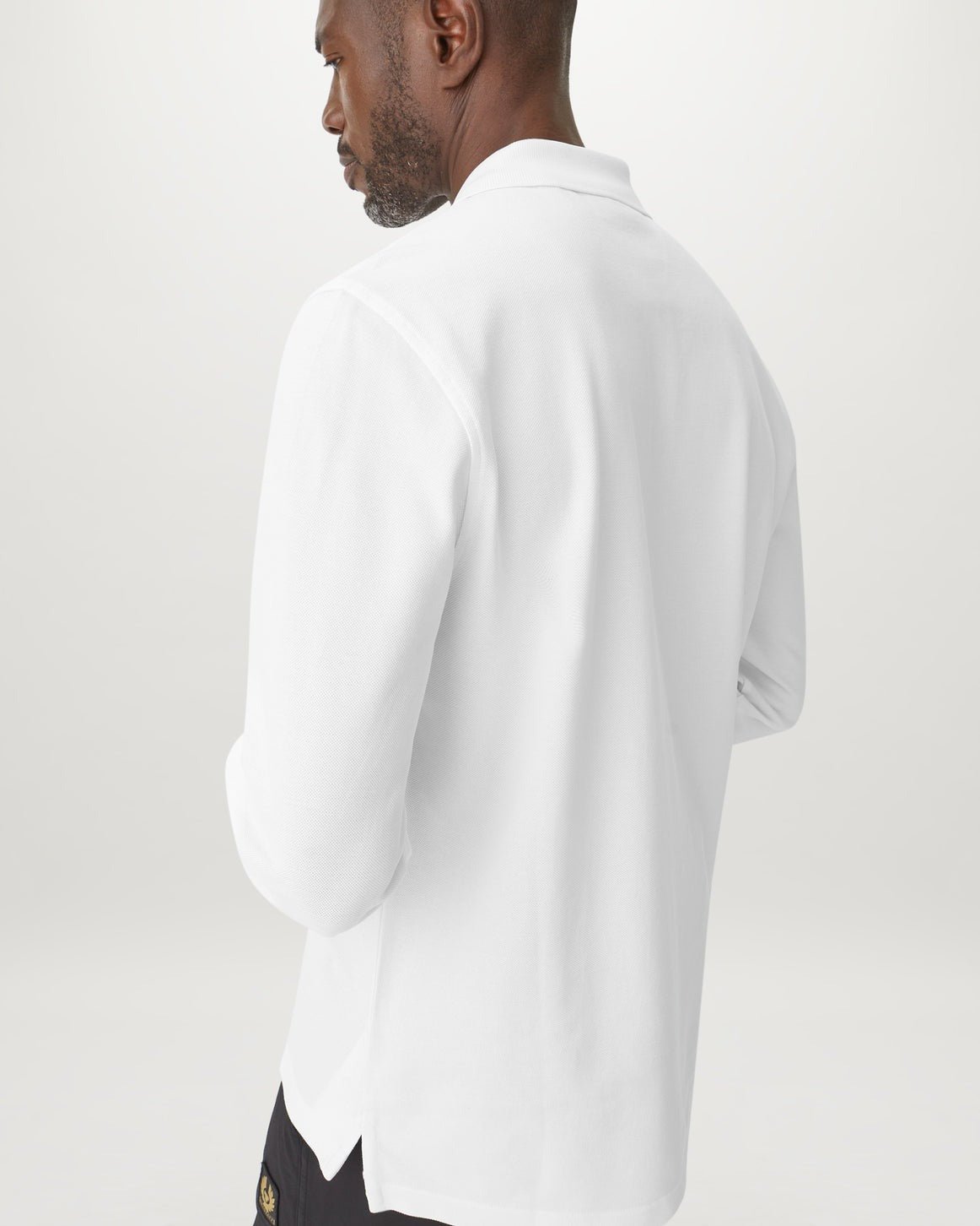 Young Ideas/Henmores - Belstaff Stamp Logo Long Sleeve Polo Shirt - White - M