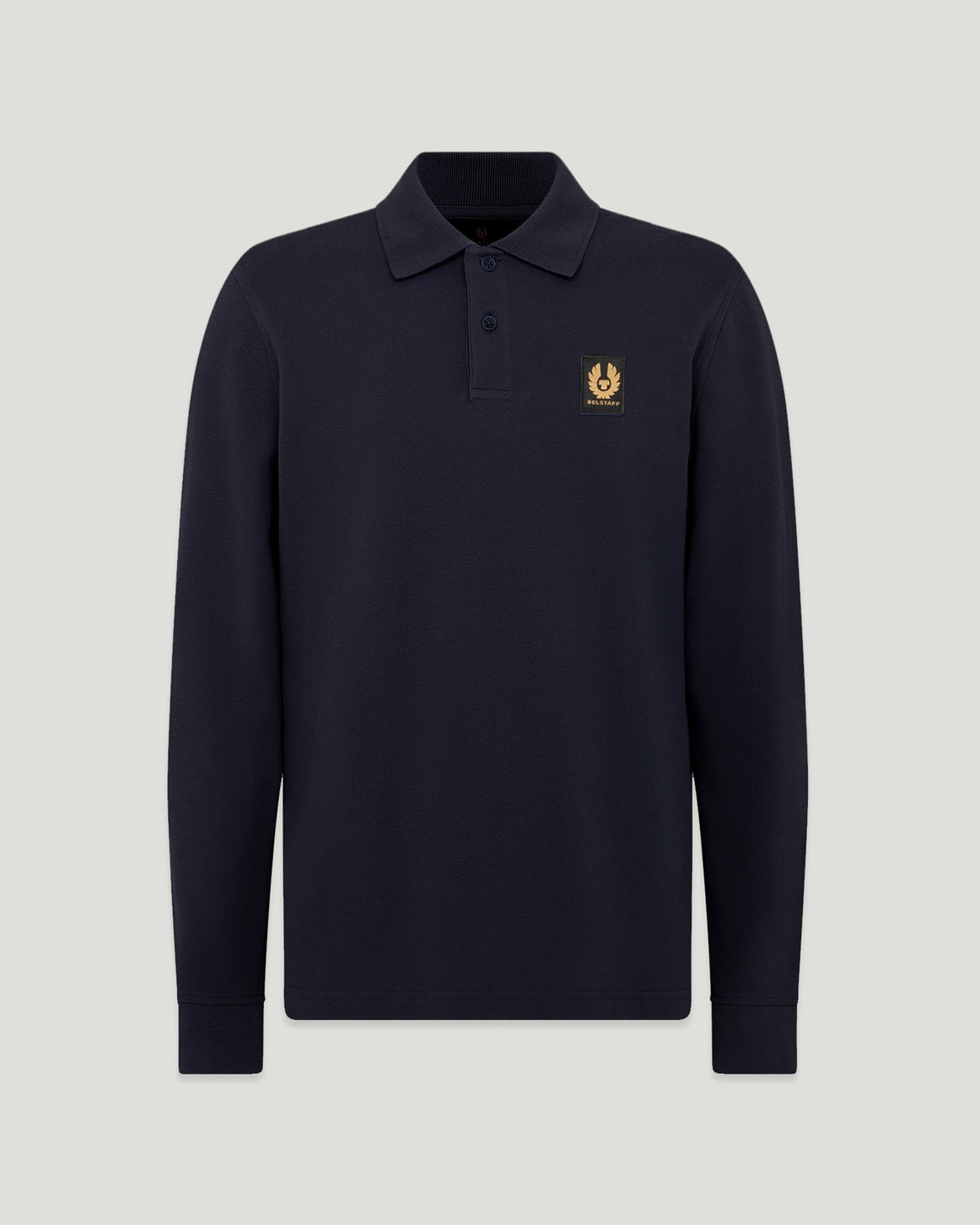 Young Ideas/Henmores - Belstaff Stamp Logo Long Sleeve Polo Shirt - Dark Ink - S