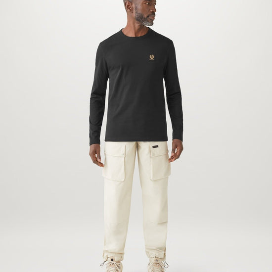 Young Ideas/Henmores - Belstaff Stamp Logo Long Sleeve T-Shirt - Black - S