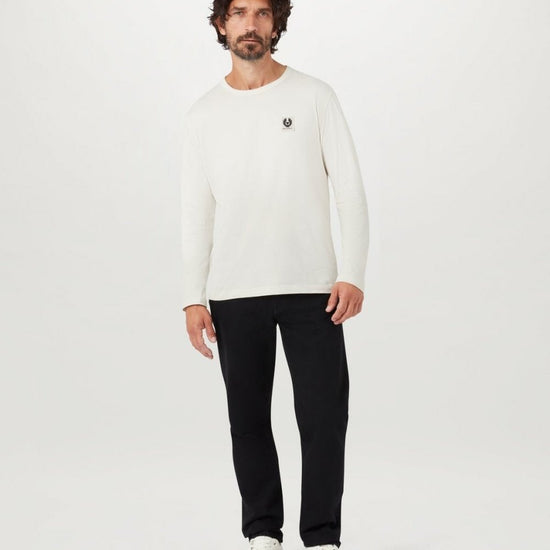 Young Ideas/Henmores - Belstaff Stamp Logo Long Sleeve T-Shirt - Moonbeam - L