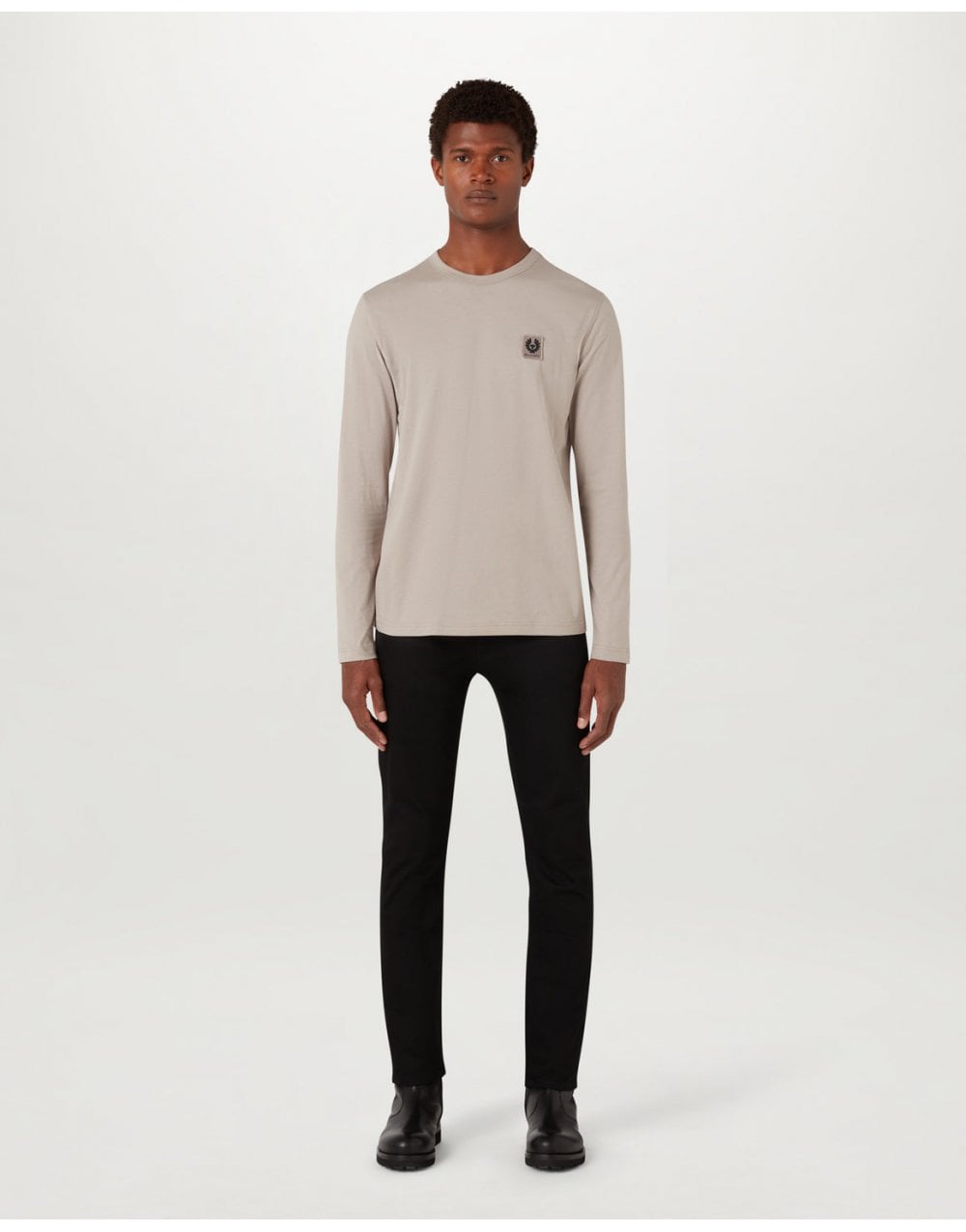 Young Ideas/Henmores - Belstaff Stamp Logo Long Sleeve T-Shirt - Black - S