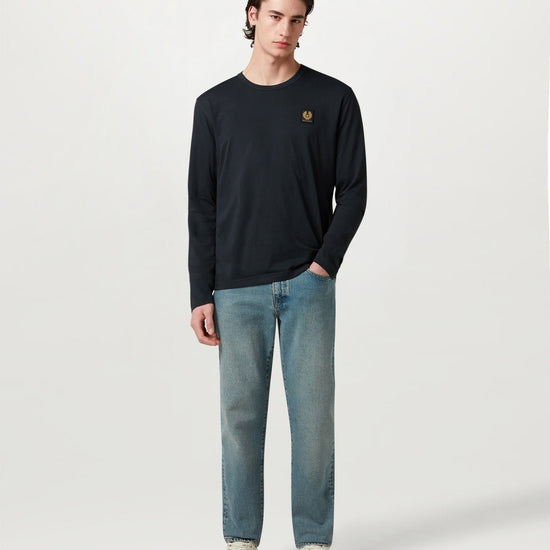 Young Ideas/Henmores - Belstaff Stamp Logo Long Sleeve T-Shirt - Dark Ink - M