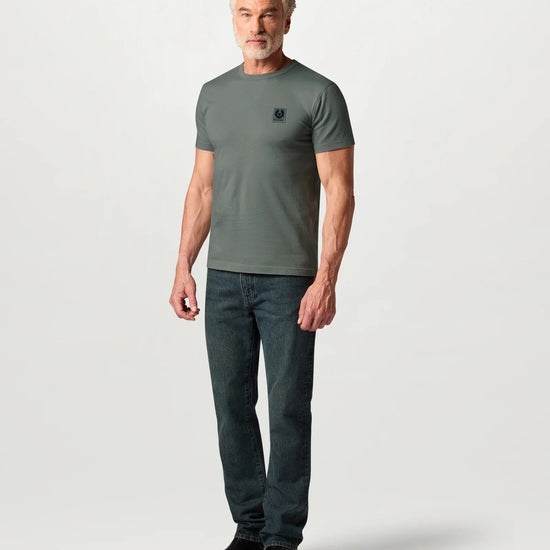 Young Ideas & Henmores -Belstaff Stamp Logo Long Sleeve T-Shirt -Atlantic Grey -M