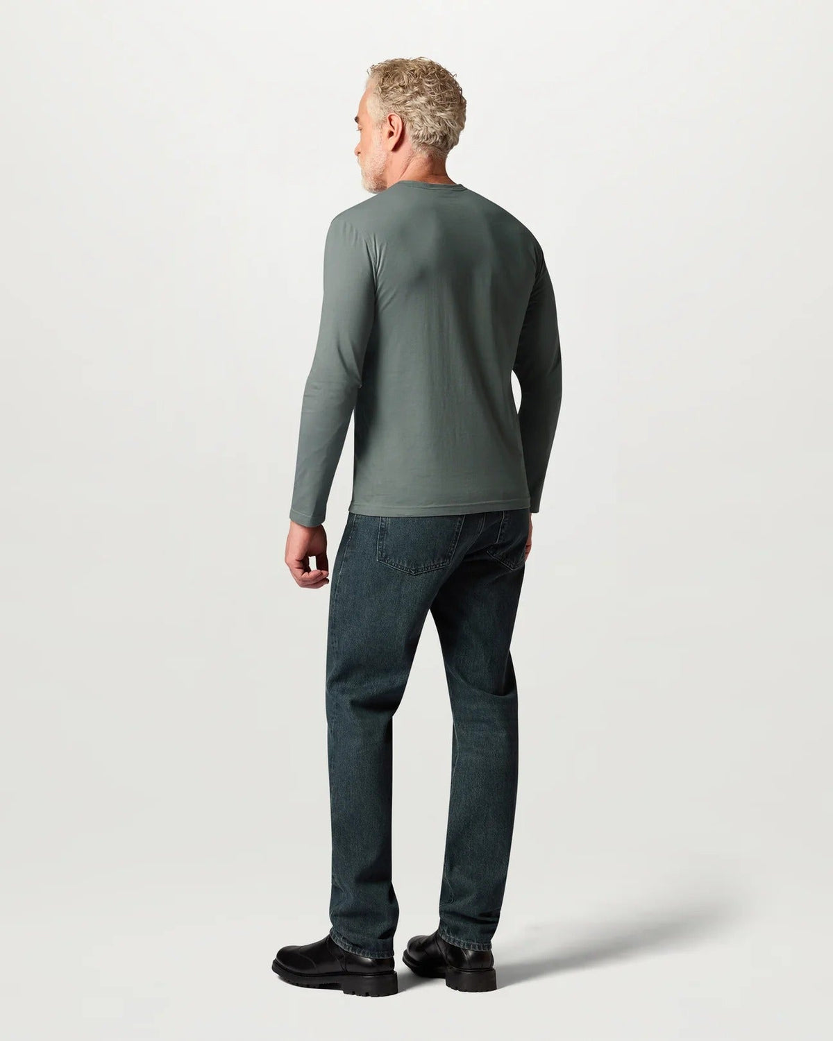 Young Ideas & Henmores -Belstaff Stamp Logo Long Sleeve T-Shirt -Atlantic Grey -M