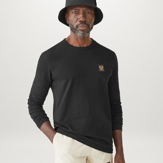 Young Ideas/Henmores - Belstaff Stamp Logo Long Sleeve T-Shirt - Black - S