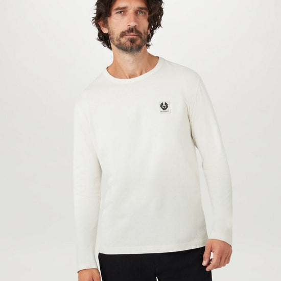 Young Ideas/Henmores - Belstaff Stamp Logo Long Sleeve T-Shirt - Moonbeam - L