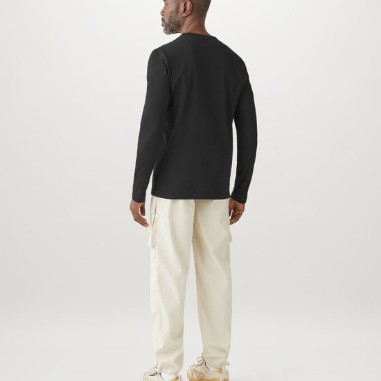 Young Ideas/Henmores - Belstaff Stamp Logo Long Sleeve T-Shirt - Black - S