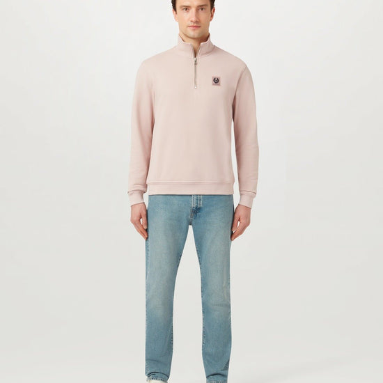 Young Ideas/Henmores - Belstaff Stamp Logo Quarter Zip Sweatshirt - Black - M