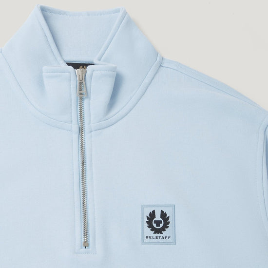 Young Ideas/Henmores - Belstaff Stamp Logo Quarter Zip Sweatshirt - Sky Blue - S