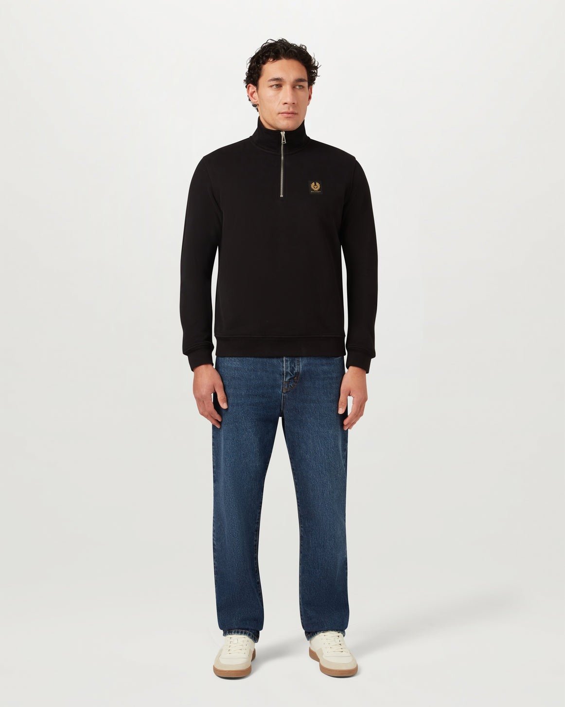 Young Ideas/Henmores - Belstaff Stamp Logo Quarter Zip Sweatshirt - Sky Blue - S