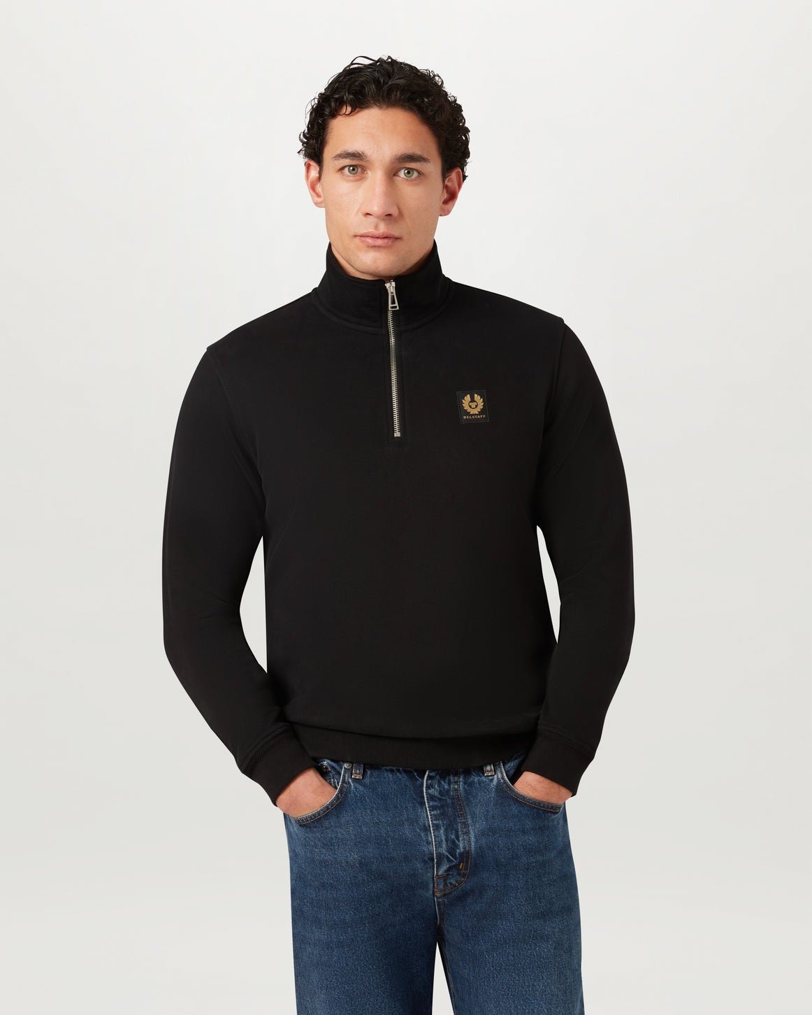 Young Ideas/Henmores - Belstaff Stamp Logo Quarter Zip Sweatshirt - Sky Blue - S