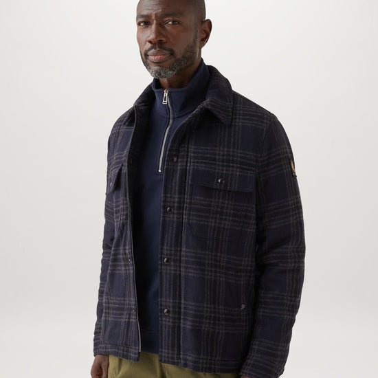 Young Ideas/Henmores - Belstaff Stamp Logo Quarter Zip Sweatshirt - Dark Ink - S