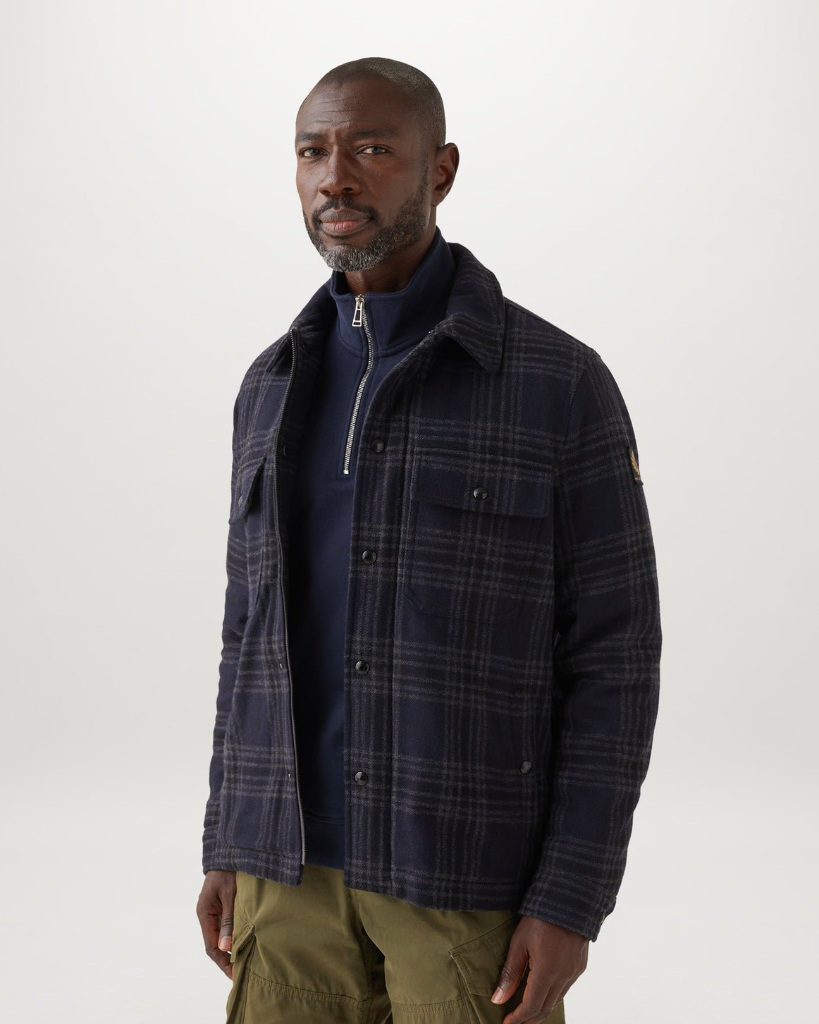 Young Ideas/Henmores - Belstaff Stamp Logo Quarter Zip Sweatshirt - Dark Ink - S