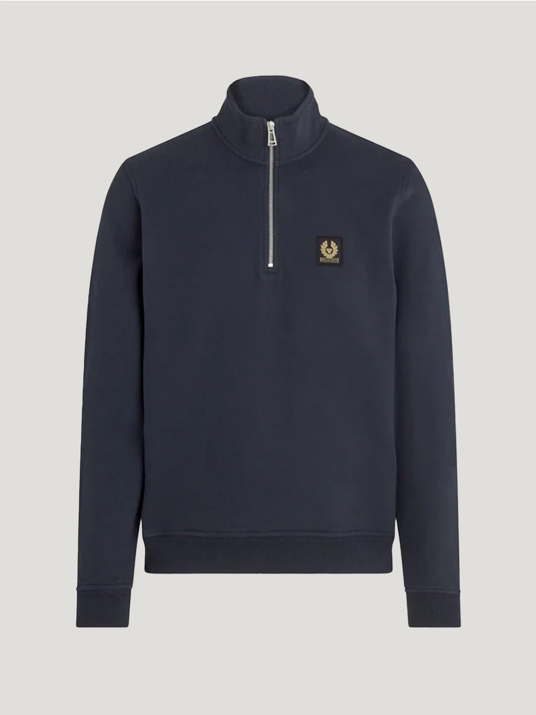 Young Ideas/Henmores - Belstaff Stamp Logo Quarter Zip Sweatshirt - Dark Ink - S